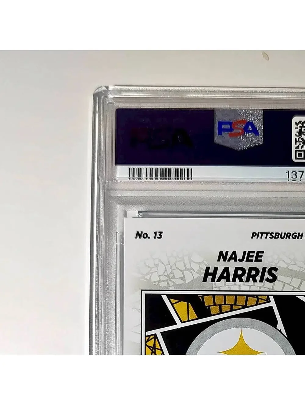 Najee Harris 2024 Panini Sticker Collection 260/349 #13 Blue Foil PSA 8 NM-MT